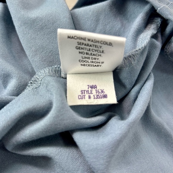 EILEEN FISHER WOMENS WATER BLUE LONG SLEEVE VISCOSE TEE SHIRT S - Picture 7 of 11